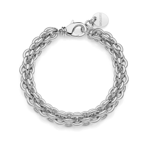Pulsera de cadena rolo de plata de varias vueltas Unoarre