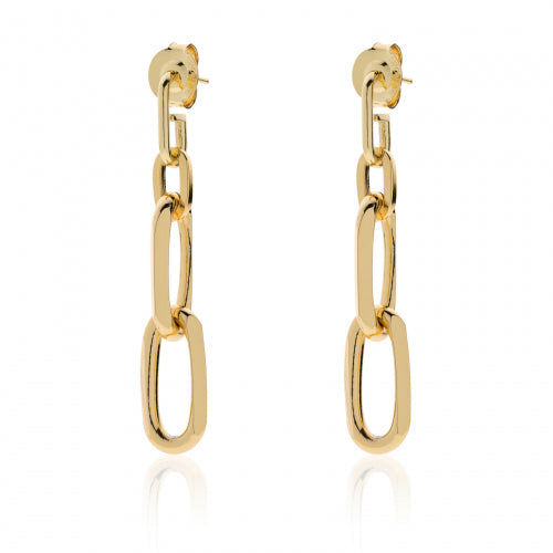 Aros en bronce dorado cadena forzada Unoarre