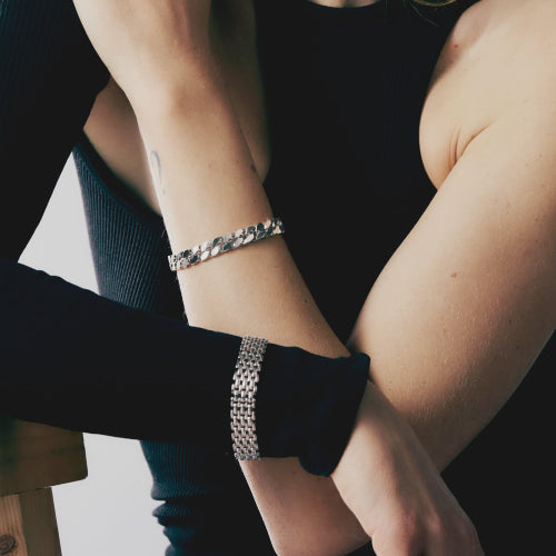 Pulsera pantera plateada Unoarre