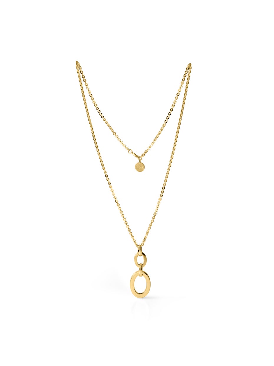 Collar dorado con colgante Ovalado