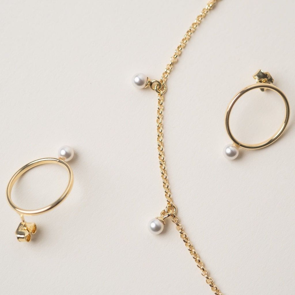 Collar corto perla en Plata de Perlite