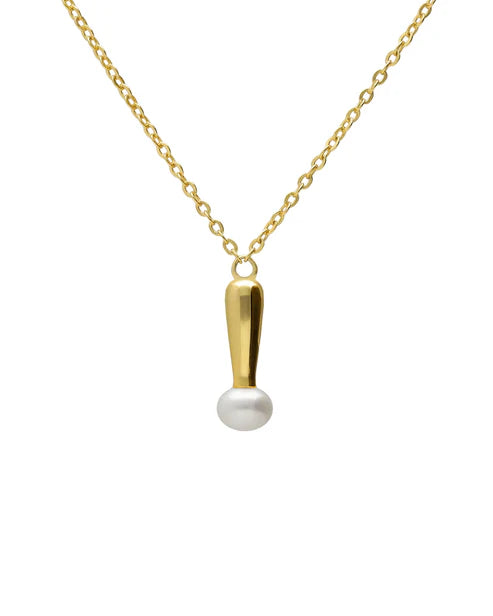 Collar corto Solene con perla cultivada en plata chapada en oro