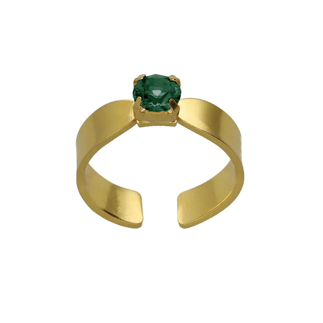 Anillo ajustable Colourful Alpina con cristal en Plata baño Oro