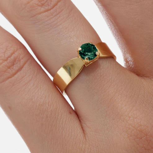 Anillo ajustable Colourful Alpina con cristal en Plata baño Oro
