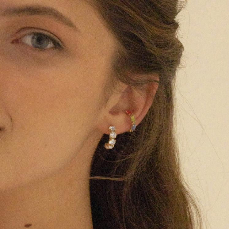 Ear cuff marquesa multicolor elaborado en plata