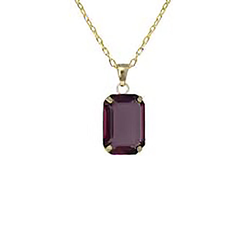 Collar corto rectángulo color morado bañado en oro