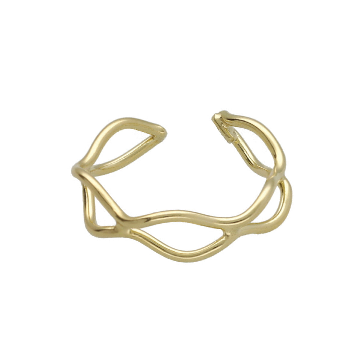 Anillo ajustable ondas baño oro de Victoria CruzCopia de Anillo ajustable lágrima color rosa bañado en oro rosa