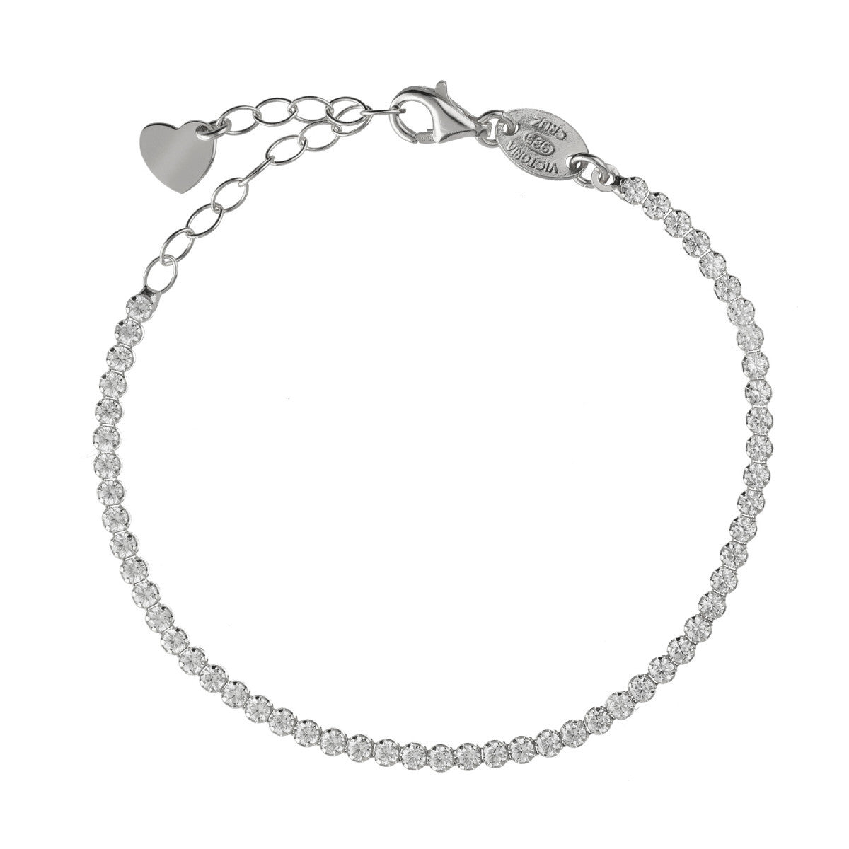 Pulsera ajustable cascada de mini circonitas crystal elaborado en plata