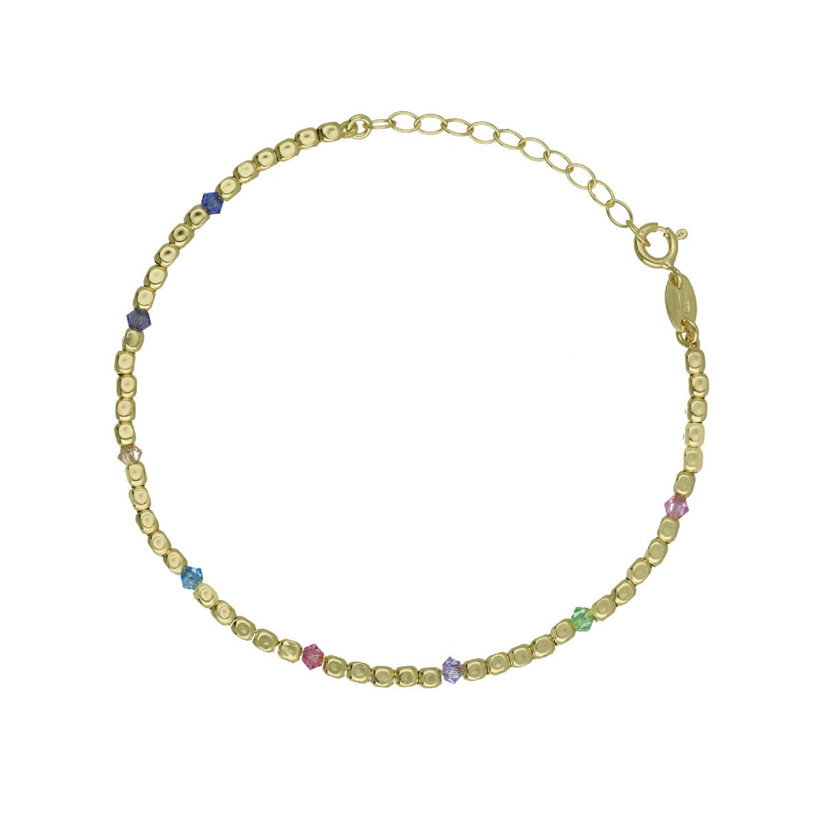 Pulsera ajustable color multicolor bañada en oro