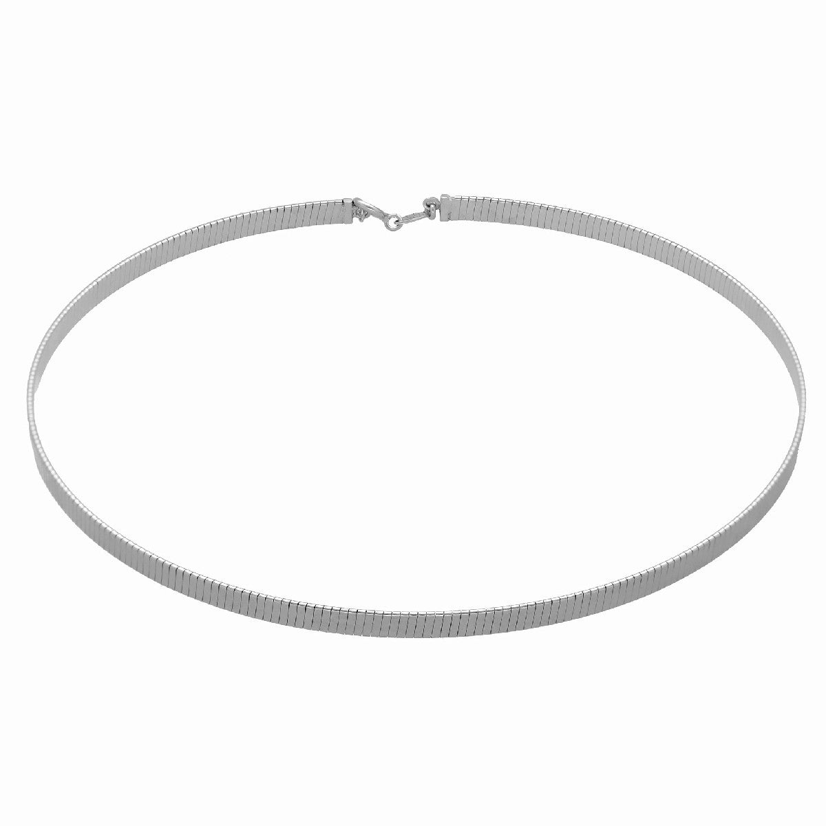 Choker cadena ancha aplanada elaborado en plata