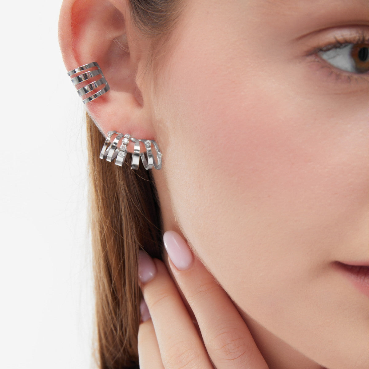 Ear cuff 4 bandas elaborado en plata