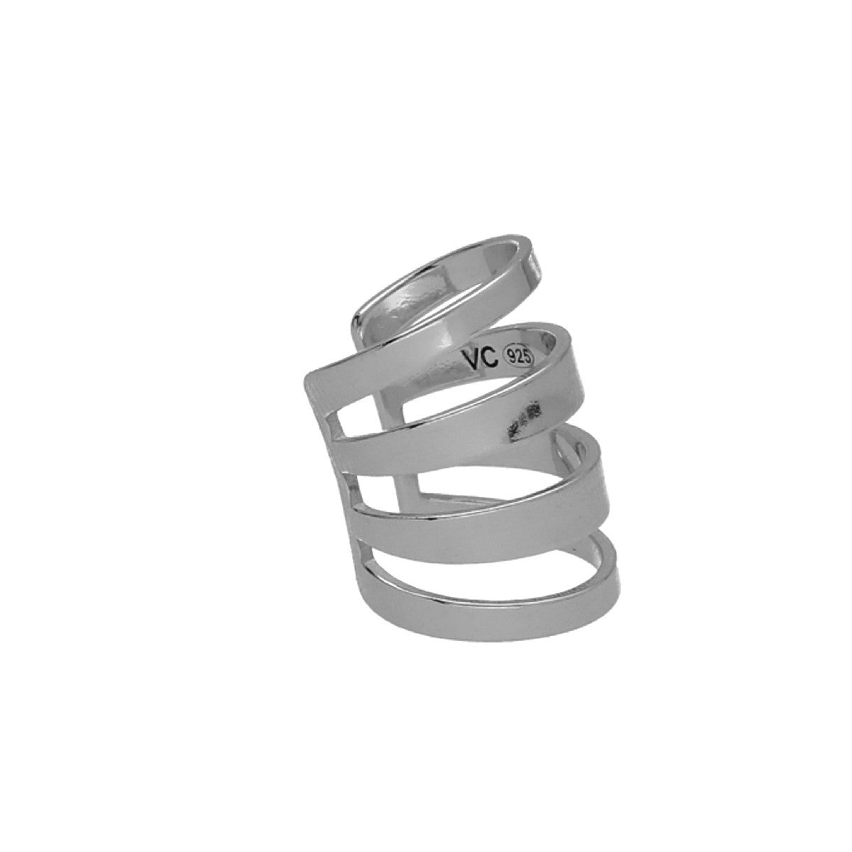 Ear cuff 4 bandas elaborado en plata