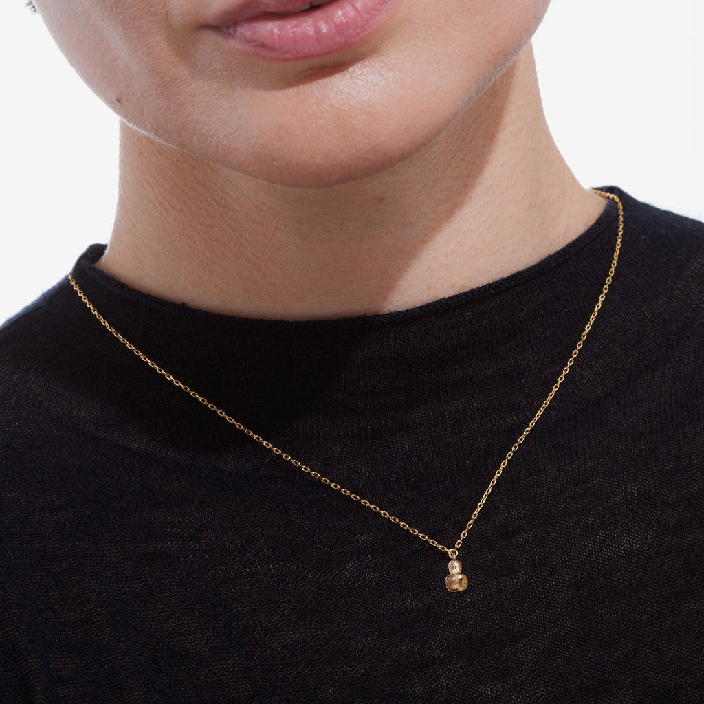 Collar corto Clarity cristal champán en Plata baño Oro