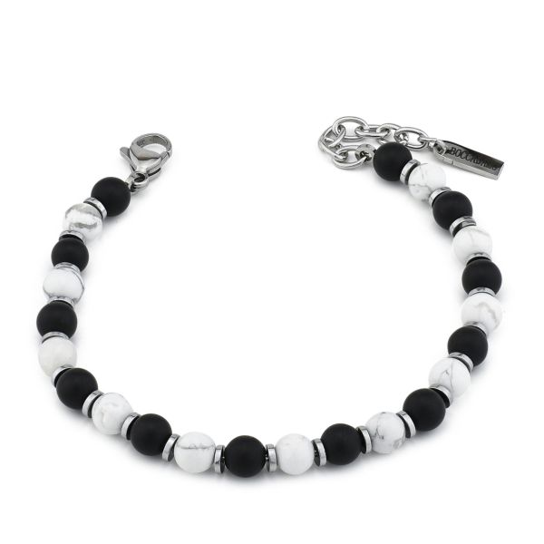 Pulsera de hombre con aulita y ónix y Acero Inoxidable Boccadamo ABR683B