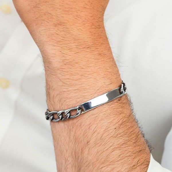 Pulsera de eslabones curvo Acero Inoxidable Boccadamo Man ABR762