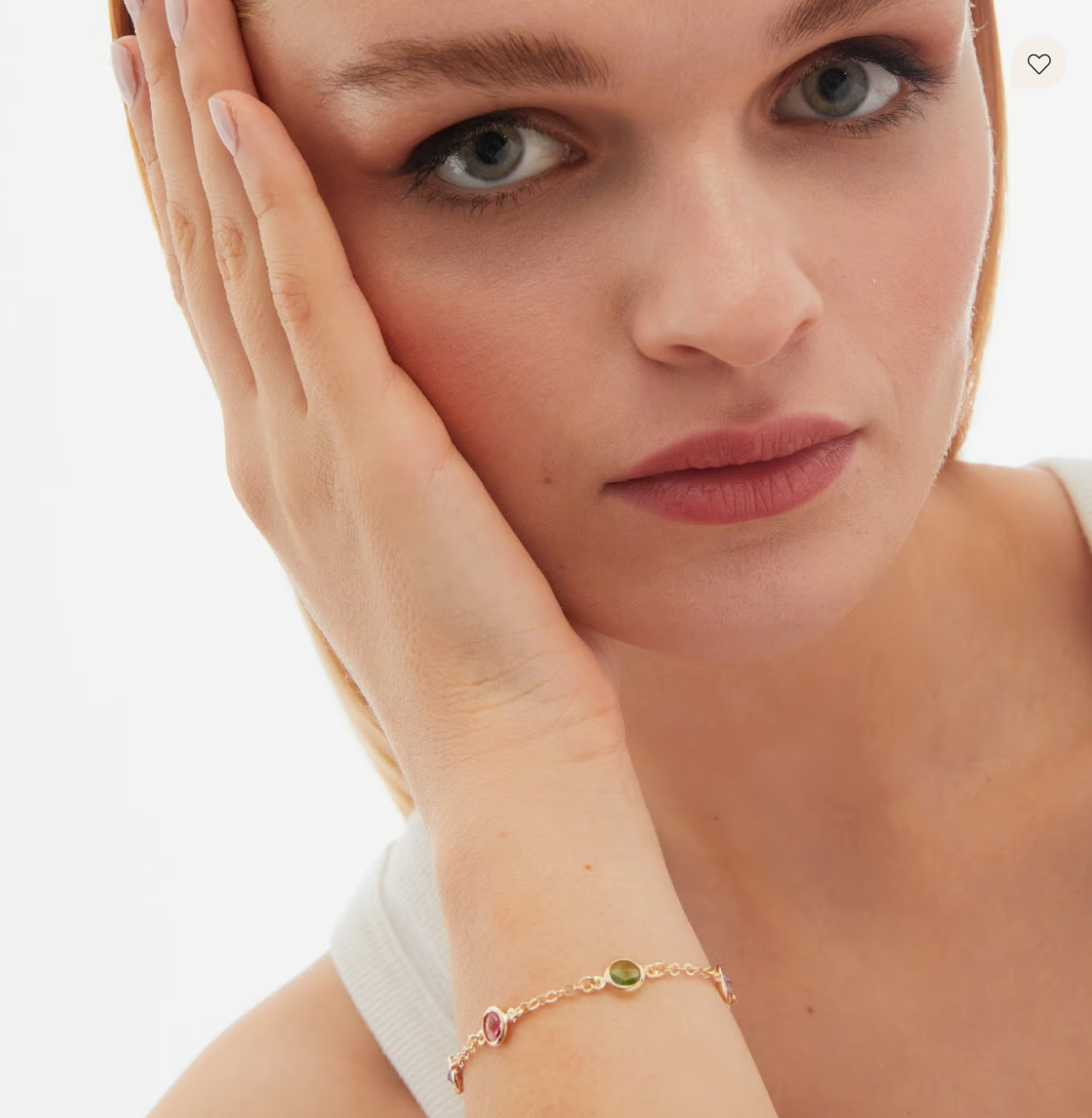 Pulsera ajustable cristales multicolor bañada en oro