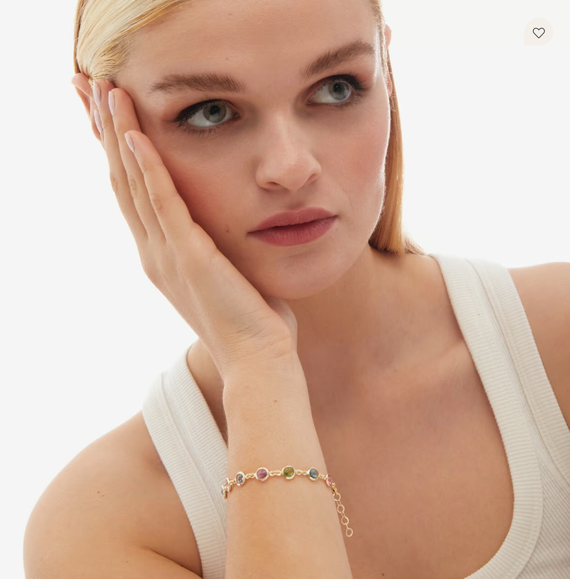 Pulsera ajustable círculo multicolor bañada en oro