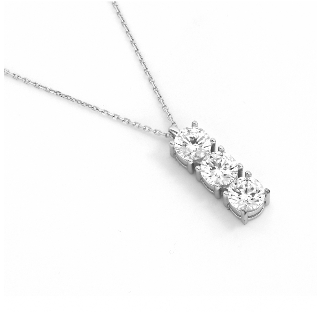 Collar Trilogía Crystal plata rodinada