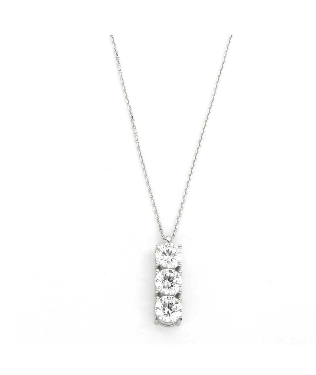 Collar Trilogía Crystal plata rodinada