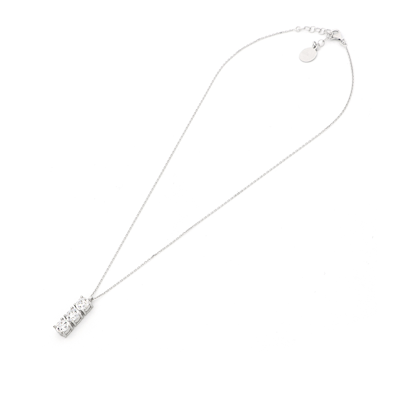 Collar Trilogía Crystal plata rodinada