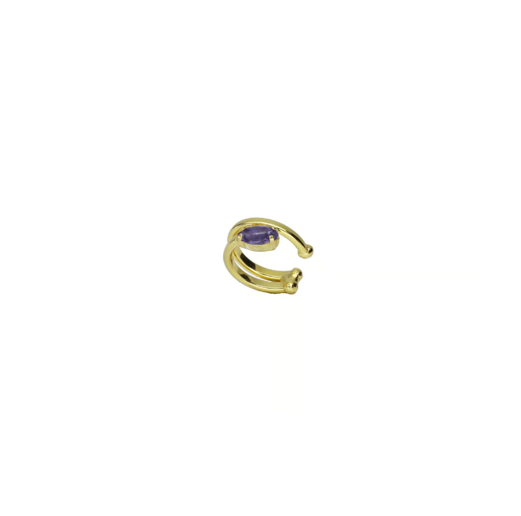 Aro EarCuff Victoria Cruz Baño Oro Morado