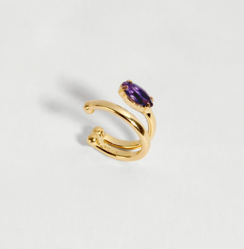 Aro EarCuff Victoria Cruz Baño Oro Morado