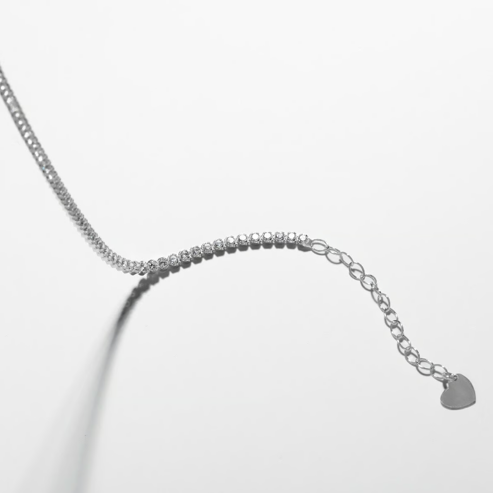 Pulsera ajustable cascada de mini circonitas crystal elaborado en plata