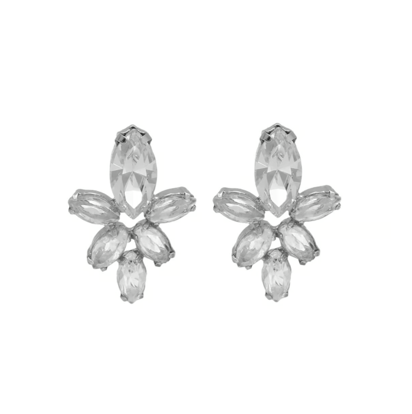 Par de Aros pequeños doble blanco elaborados en plata