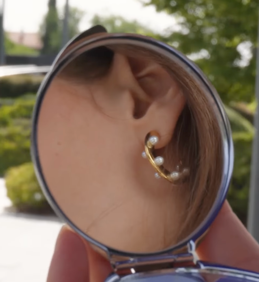 Aros argolla Baño oro 18K con perlas