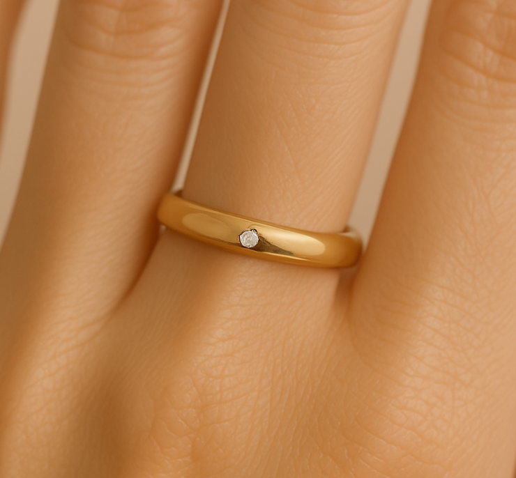 Anillo Argolla de Matrimonio con Diamante / 402