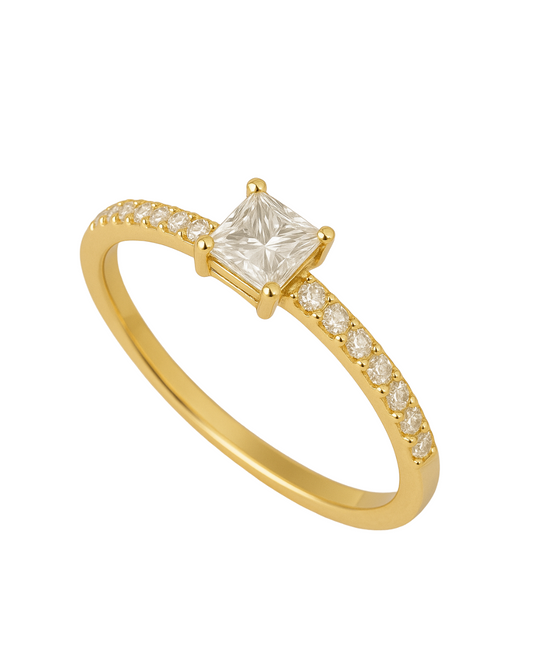 Anillo Oro Amarillo 18 Kilates Circón