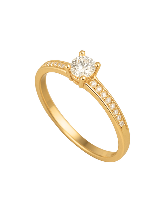 Anillo Oro Amarillo 18 Kilates Circón
