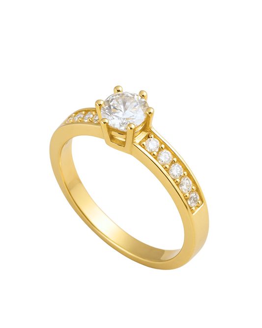 Anillo Oro Amarillo 18 Kilates Circón