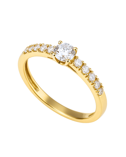 Anillo Oro Amarillo 18 Kilates Circón