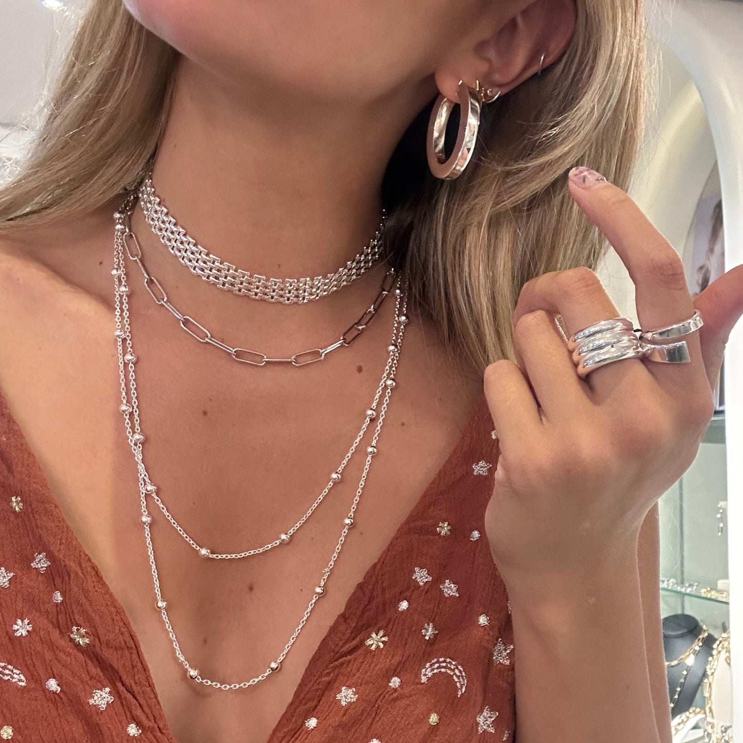 Collar bañado en plata