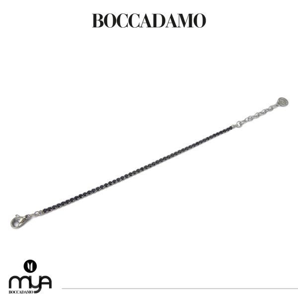 Pulsera Tenis Acero y Circonitas Negro Mya