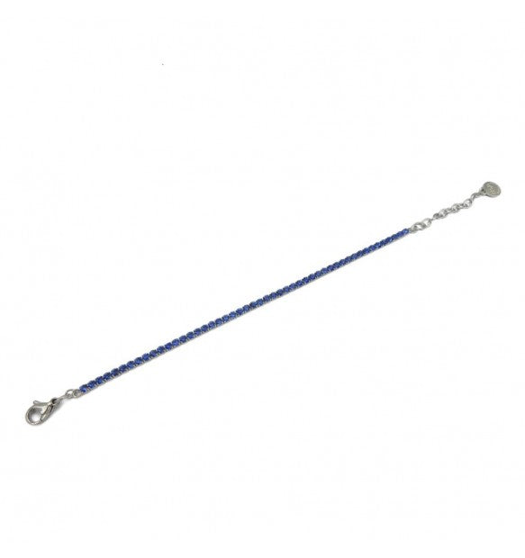 Pulsera Tenis Acero y Circonitas Azul Mya
