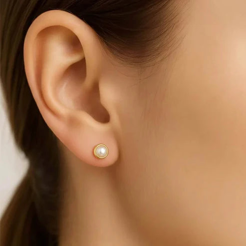 Par de Aros botón Empire per en Plata Paulette