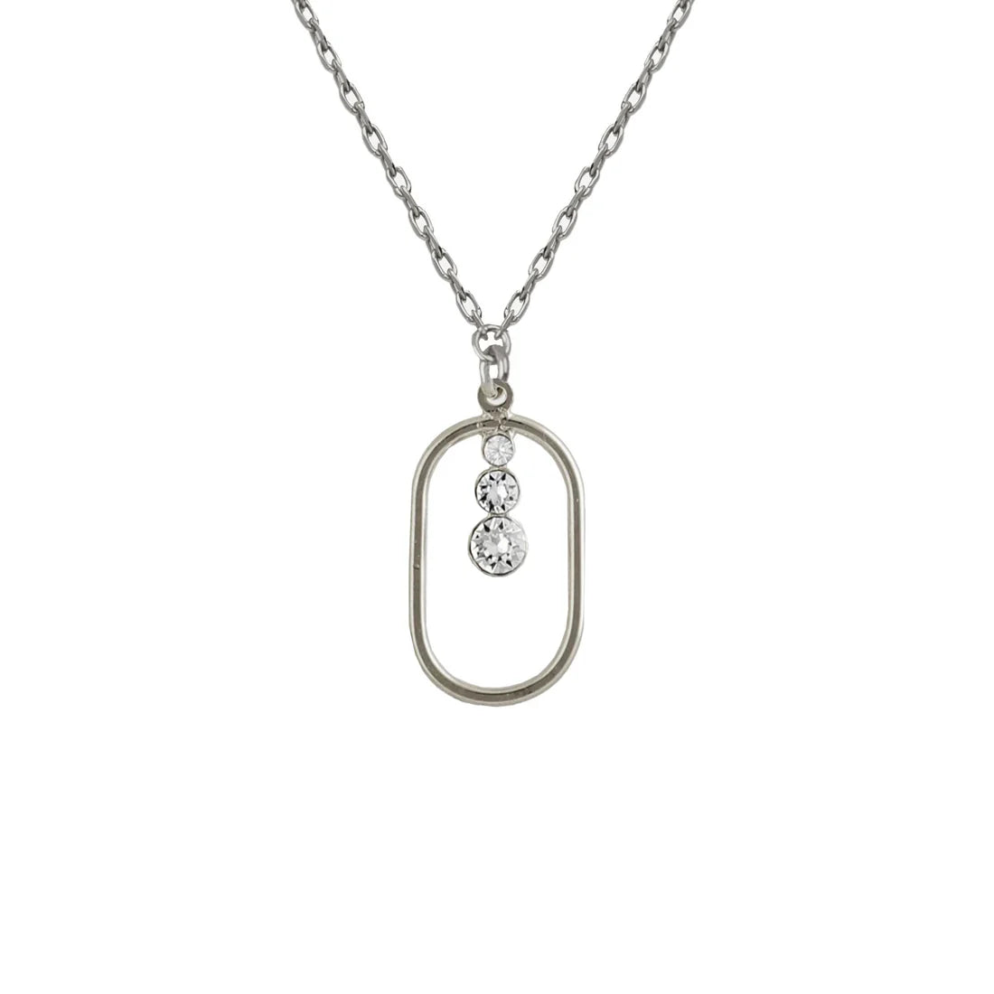 Collar corto óvalo Buenos Días con cristal