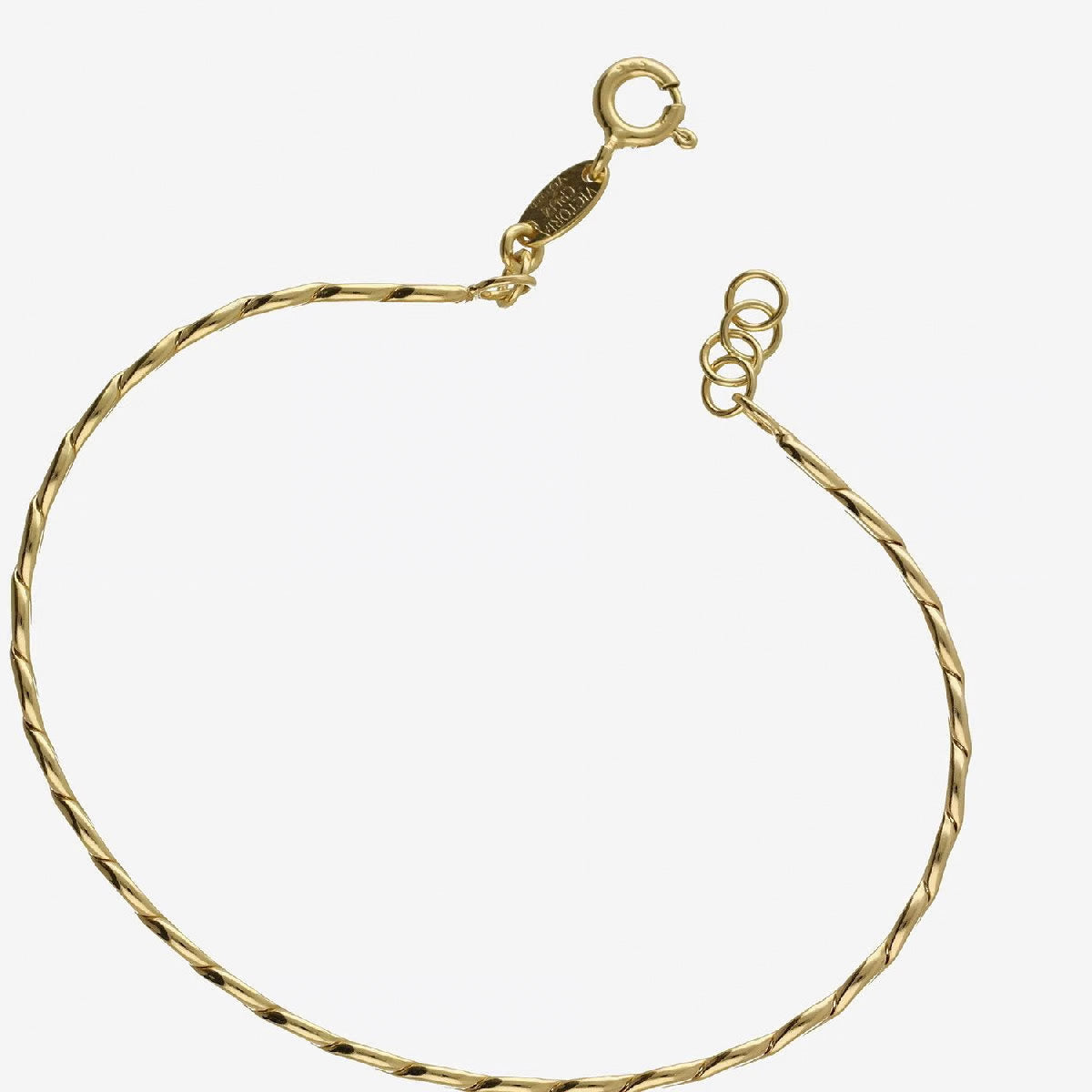 Pulsera rígida trenzado bañada en oro