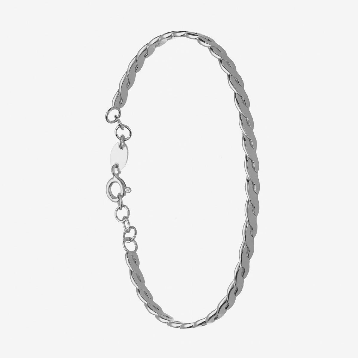 Pulsera rígida trenzado elaborada en plata
