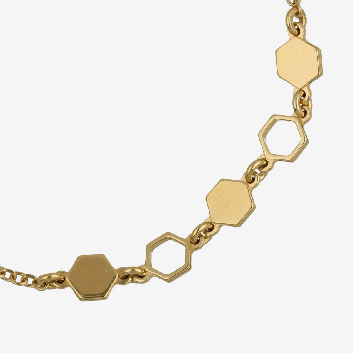 Pulsera hexágonos bañado en oro de Honey