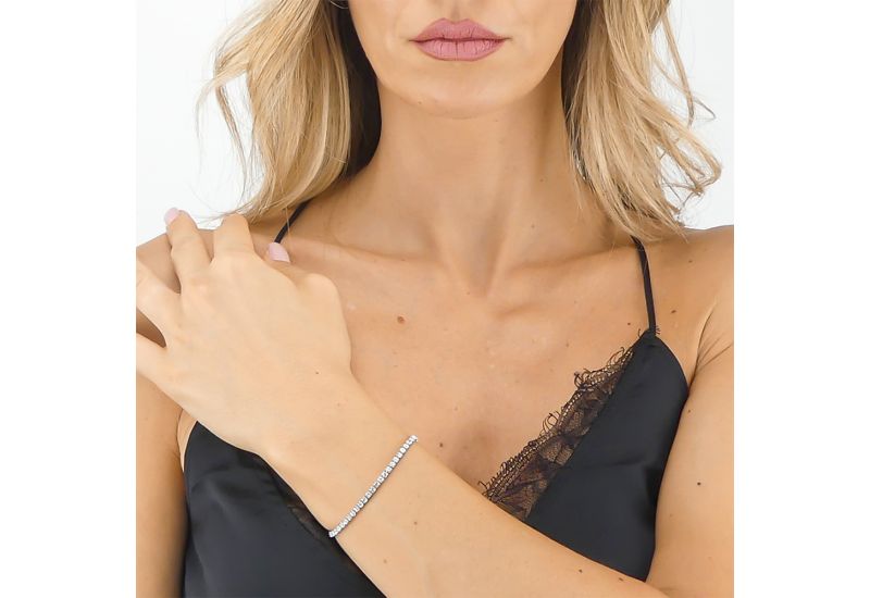 Pulsera Tenis Acero y Circonitas Mya