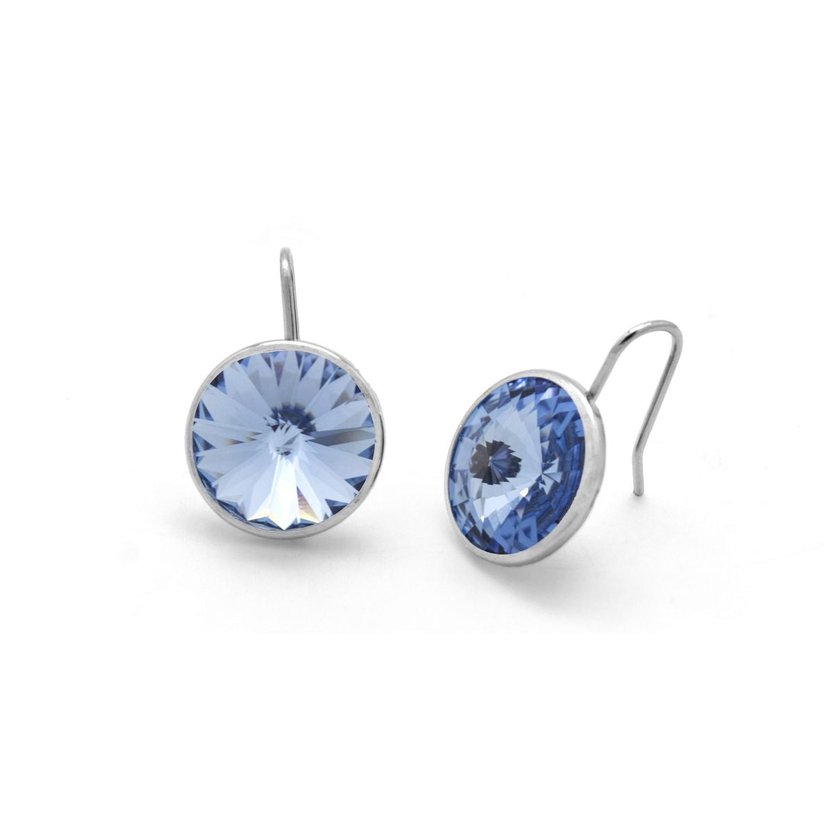 Par de Aros Basic Light Sapphire Plata