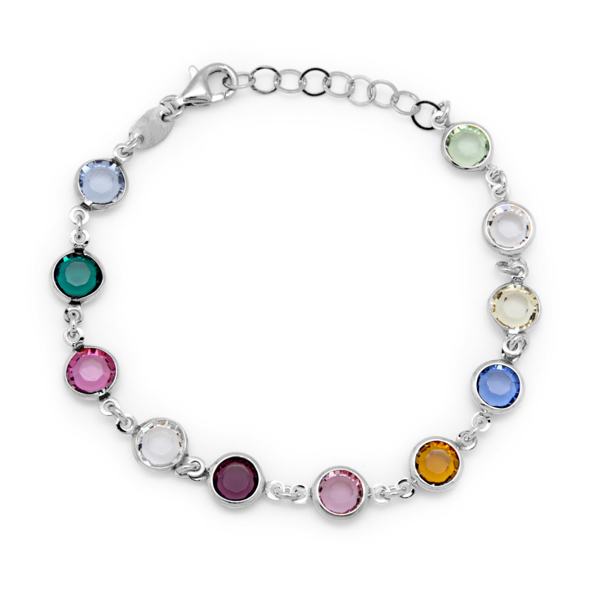 Pulsera Basic Multicolor Plata y Cristales