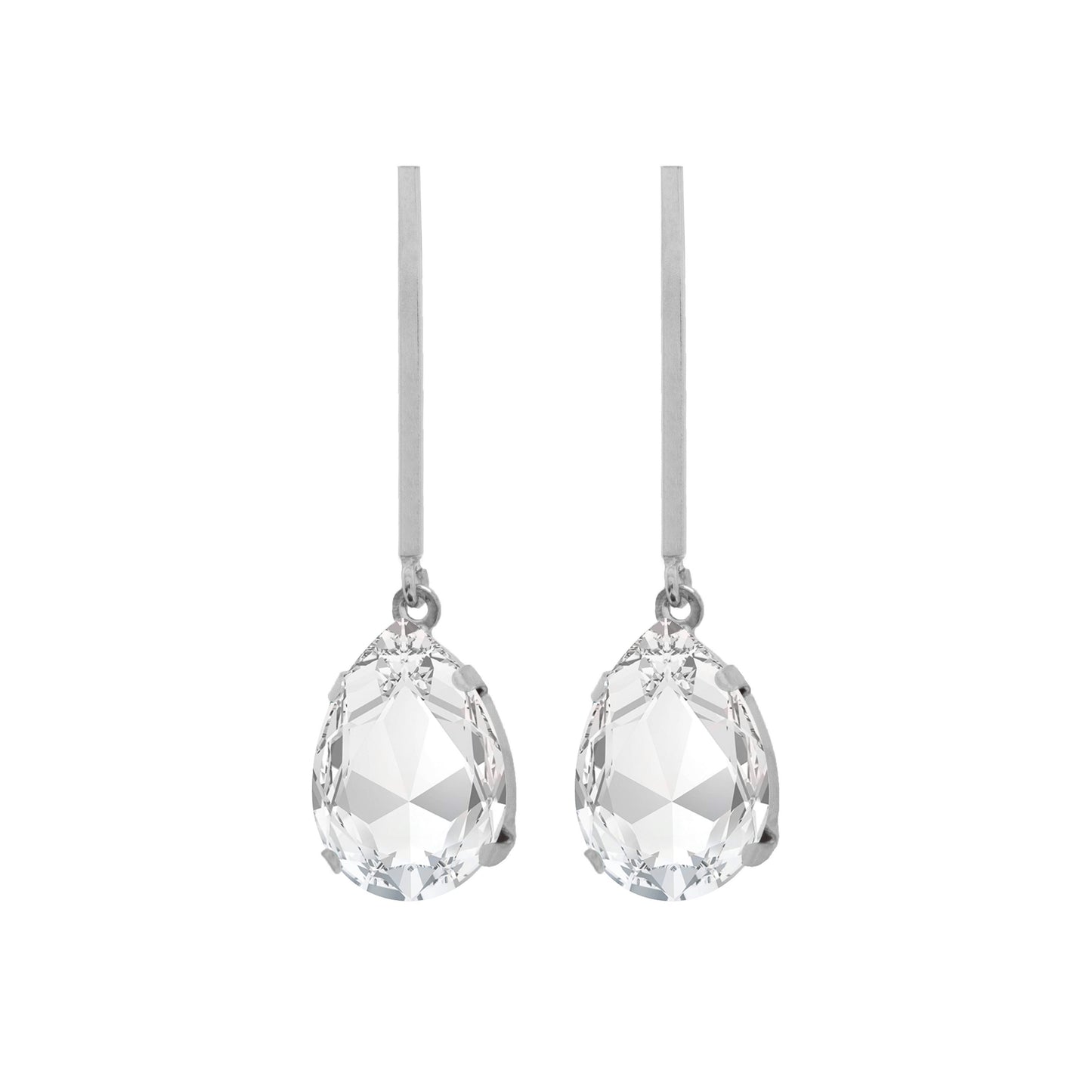 Par de Aros lágrimas Crystal de Iconic de Plata