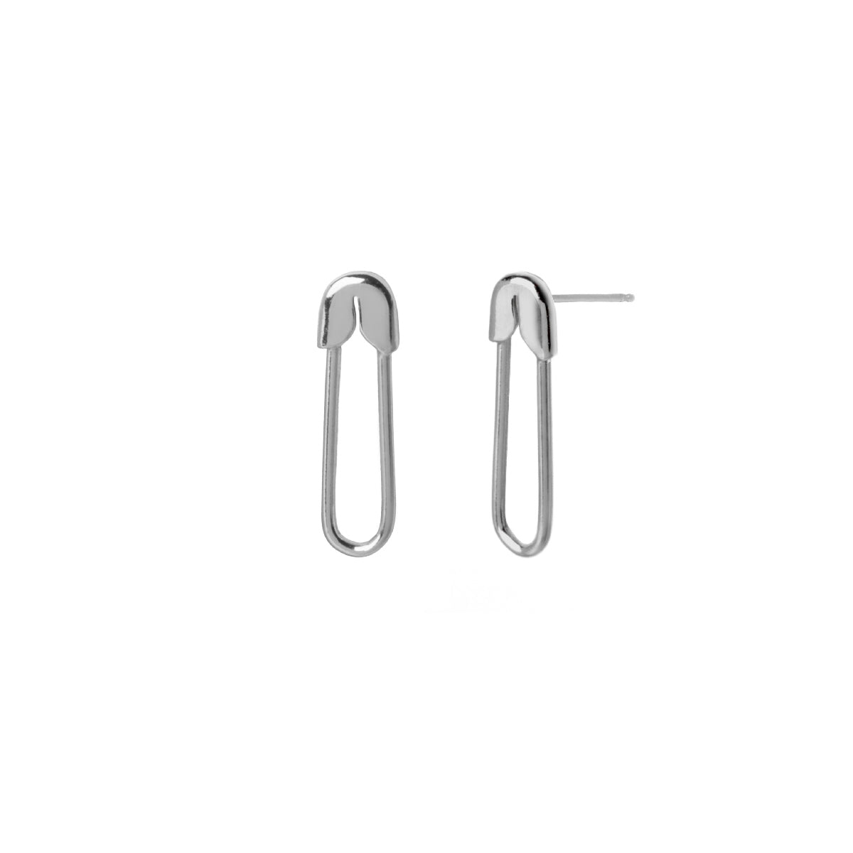 Par de Aros forma de Alfiler de Gancho de Plata