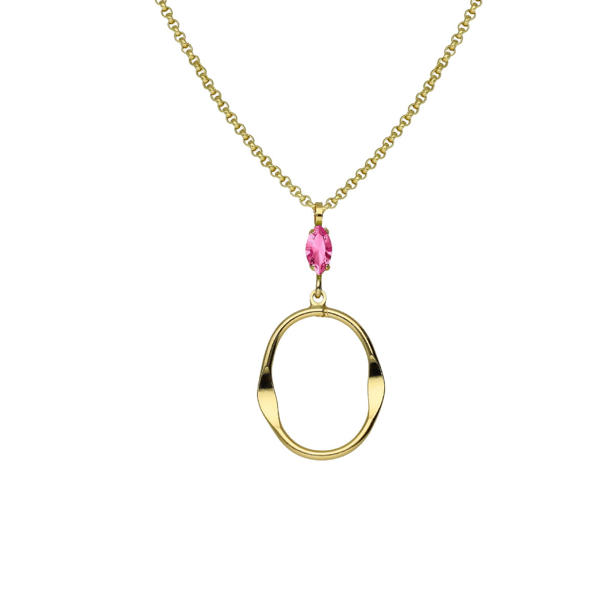 Collar oval Rose Eleonora bañados en Oro