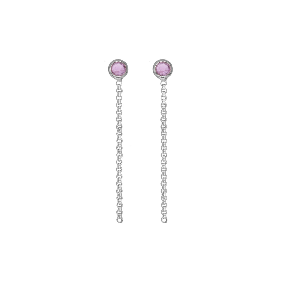 Par de Aros cadena de Lis de Plata