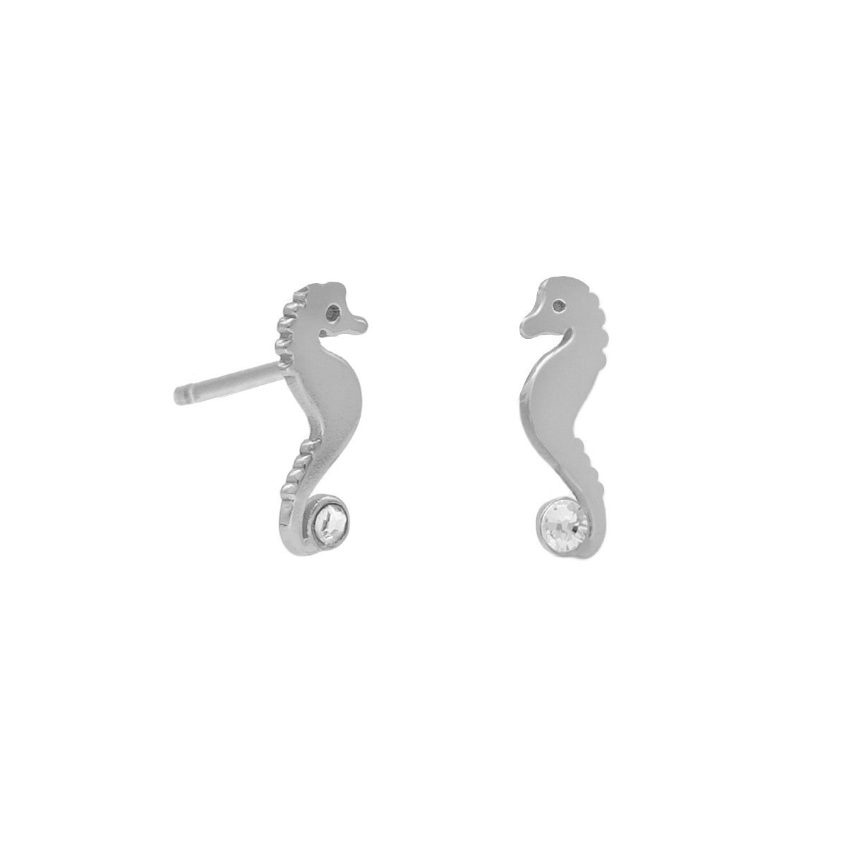 Par de Aros Caballito Crystal Ocean Plata